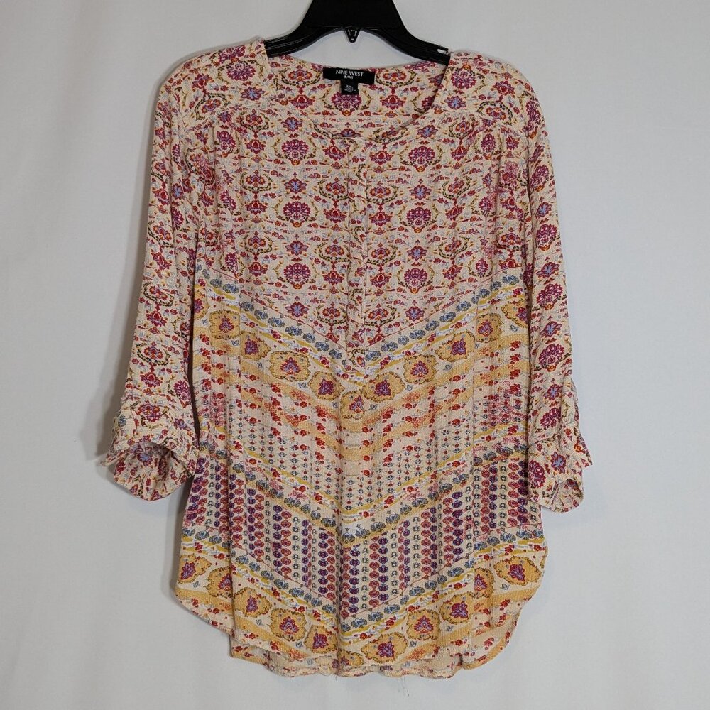 Nine West Multicolor Patterned Blouse - image 1